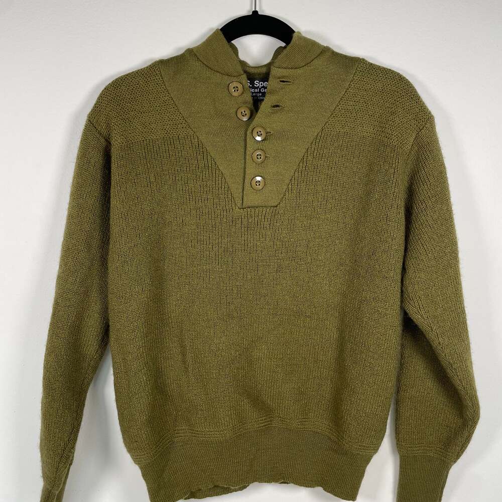 U.S. Spec Tactical Gear 5-Button Military Style Sweater Olive Green L
